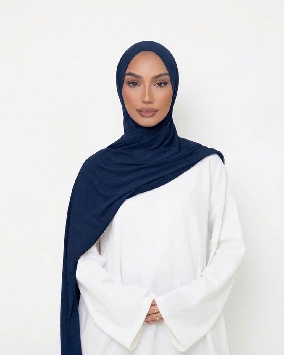 Voile Jersey Liquide, coloris Bleu marine